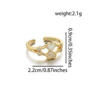 1 Piece Basic Heart Shape Copper Plating Inlay Ring Accessories Jewelry Accessories sku image 6