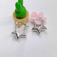 1 Pair Vintage Style Star Heart Shape Plating Inlay Copper Zircon 18k Gold Plated Hoop Earrings sku image 3