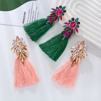 1 Pair Elegant Solid Color Grain Plating Inlay Alloy Glass Drill Glass Drill Gold Plated Drop Earrings main image 3