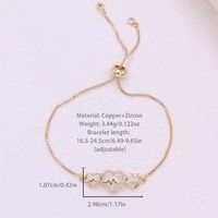 Romantic Sweet Heart Shape Rope Copper Plating Inlay Zircon 18k Gold Plated Bracelets main image 2
