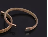 Simple Style Mesh Titanium Steel Plating Unisex Cuff Bracelets sku image 4