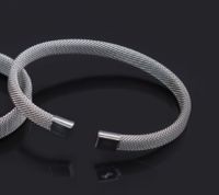 Simple Style Mesh Titanium Steel Plating Unisex Cuff Bracelets sku image 1