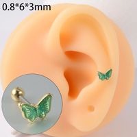 1 Piece Sweet Butterfly Enamel Stainless Steel Plastic Ear Studs main image 2