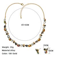 Glam Shiny Geometric Alloy Plating Inlay Rhinestones Glass 18k Gold Plated Women's Earrings Necklace main image 2