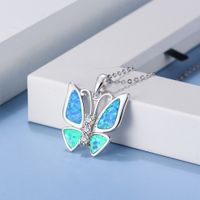 Elegant Simple Style Butterfly Bow Knot Sterling Silver Plating Inlay Zircon Silver Plated Necklace main image 3