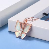 Elegant Simple Style Butterfly Bow Knot Sterling Silver Plating Inlay Zircon Silver Plated Necklace main image 4