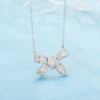 Elegant Simple Style Butterfly Bow Knot Sterling Silver Plating Inlay Zircon Silver Plated Necklace main image 8
