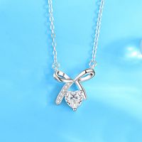 Elegant Simple Style Butterfly Bow Knot Sterling Silver Plating Inlay Zircon Silver Plated Necklace main image 9