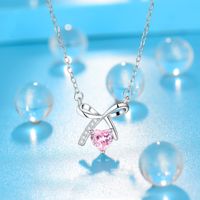 Elegant Simple Style Butterfly Bow Knot Sterling Silver Plating Inlay Zircon Silver Plated Necklace main image 10