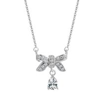 Elegant Simple Style Butterfly Bow Knot Sterling Silver Plating Inlay Zircon Silver Plated Necklace sku image 4