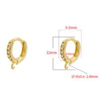 1 Paar Kupfer Zirkon Einfarbig Haken-Ohrring-Befunde Basic sku image 1