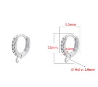 1 Pair Copper Zircon Solid Color Hook Earring Findings Basic sku image 2