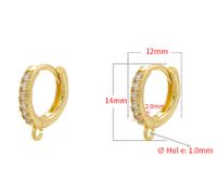 1 Pair Copper Zircon Solid Color Hook Earring Findings Basic sku image 3