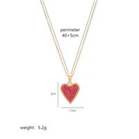 Stainless Steel 18K Gold Plated Luxurious Enamel Plating Heart Shape Pendant Necklace sku image 2