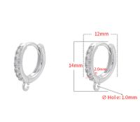 1 Pair Copper Zircon Solid Color Hook Earring Findings Basic sku image 4