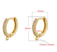 1 Pair Copper Zircon Solid Color Hook Earring Findings Basic sku image 5