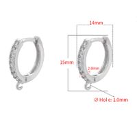 1 Paar Kupfer Zirkon Einfarbig Haken-Ohrring-Befunde Basic sku image 6