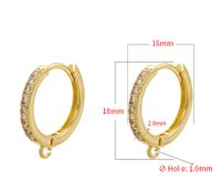 1 Pair Copper Zircon Solid Color Hook Earring Findings Basic sku image 7