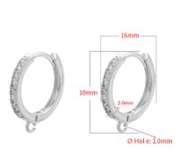 1 Pair Copper Zircon Solid Color Hook Earring Findings Basic sku image 8