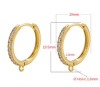 1 Pair Copper Zircon Solid Color Hook Earring Findings Basic sku image 9
