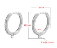1 Pair Copper Zircon Solid Color Hook Earring Findings Basic sku image 10