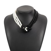 Elegant Geometric Imitation Pearl Beaded Women's Necklace sku image 2