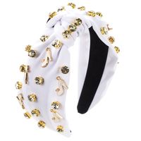 Femmes Élégant Glamour Talon Haut Chiffon Placage Incruster Alliage Strass Bande De Cheveux sku image 4