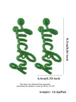 1 Pair IG Style Shamrock Letter Beaded Handmade Seed Bead Drop Earrings sku image 2