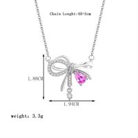 Elegant Simple Style Butterfly Bow Knot Sterling Silver Plating Inlay Zircon Silver Plated Necklace main image 2