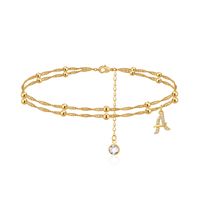 Vacation Letter Copper Plating 14k Gold Plated Women's Anklet main image 3