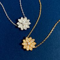 Elegant Glam Flower Copper Plating Inlay Zircon Earrings Necklace main image 9
