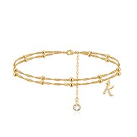 Vacances Lettre Le Cuivre Placage Plaqué Or 14k Femmes Bracelet De Cheville sku image 10