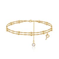 Vacation Letter Copper Plating 14k Gold Plated Women's Anklet sku image 15