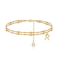 Vacation Letter Copper Plating 14k Gold Plated Women's Anklet sku image 17