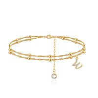 Vacation Letter Copper Plating 14k Gold Plated Women's Anklet sku image 22