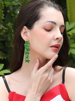 1 Pair IG Style Shamrock Letter Beaded Handmade Seed Bead Drop Earrings main image 7