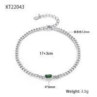 Elegant Glam Rectangle Sterling Silver Plating Inlay Zircon 18k Gold Plated White Gold Plated Bracelets main image 2