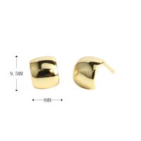 1 Paire Style Simple Forme En U Couleur Unie Placage Argent Sterling Boucles D'oreilles sku image 2