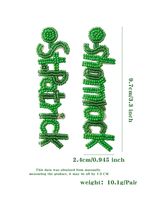 1 Pair IG Style Shamrock Letter Beaded Handmade Seed Bead Drop Earrings sku image 3