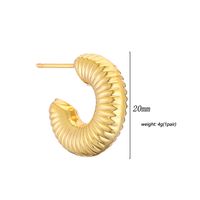 1 Pair Casual Simple Style Geometric Side Stripe Plating Copper 18k Gold Plated Ear Studs main image 2