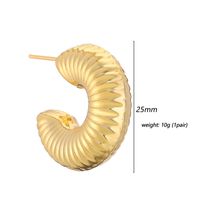 1 Pair Casual Simple Style Geometric Side Stripe Plating Copper 18k Gold Plated Ear Studs main image 3