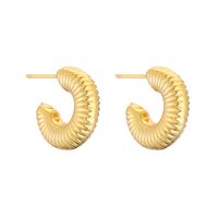 1 Pair Casual Simple Style Geometric Side Stripe Plating Copper 18k Gold Plated Ear Studs main image 5