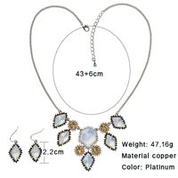 Glam Luxurious Geometric Copper Plating Inlay Glass Zircon Platinum Plated Earrings Necklace main image 2