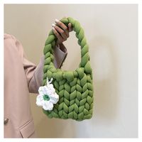 Women's Small Cotton Flower Vintage Style Square Open Underarm Bag sku image 4