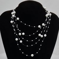 Simple Style Geometric Artificial Pearl Women's Layered Necklaces main image 1