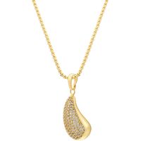 Casual Shiny Water Droplets Copper Plating Inlay Zircon 18k Gold Plated Pendant Necklace main image 5