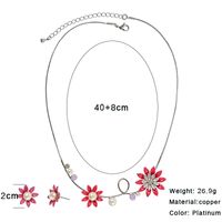 Elegant Sweet Flower Copper Spray Paint Inlay Artificial Pearls Rhinestones Glass Platinum Plated Earrings Necklace main image 2