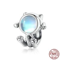 Cute Cartoon Astronaut Sterling Silver Plating Inlay Artificial Gemstones Charms Jewelry Accessories main image 2