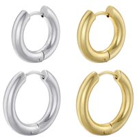 1 Pair Casual Simple Style Round Plating Copper 18k Gold Plated Hoop Earrings main image 1