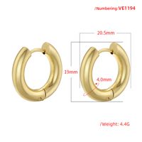 1 Paar Lässig Einfacher Stil Runden Überzug Kupfer 18 Karat Vergoldet Reif Ohrringe sku image 1